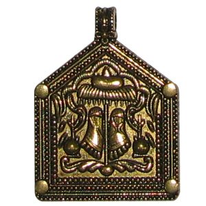 Vishnupada Charan Paduka Vishnu Khadau Lord Feet Metal Pendant - A4526-02