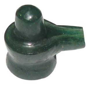 Aadhyathmik Kubera Rathna Marakatha Paccai Green Gemstone Shivalingam Pachai Kal Shivalingam - A4606