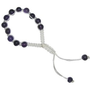 14 Beads Natural Amethyst Bracelet, Crystal, Reiki, Healing Gemstone - A4659