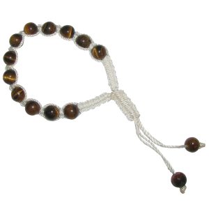 14 Beads Natural Tiger Eye Gemstone Power Bracelet - A4660