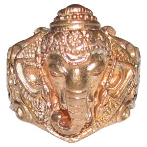 Aadhyathmik Aimpon Panchalogam Right Trunk Ganesh Ring Panchaloha Valampuri Vinayagar Ring (5 Metals Panchadhatu Dakshinavrathi Ganapathi Ring) - A5259