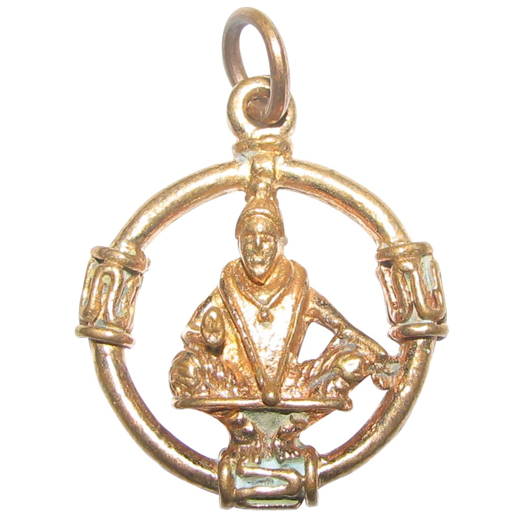 Aadhyathmik Aimpon Panchalogam Saibaba Yoga Pose Pendant Panchaloha