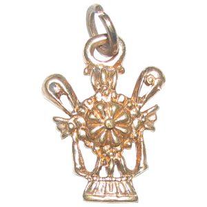 Aadhyathmik Aimpon Panchalogam Sudarshana Chakra Pendant Panchaloha Vishnu Chakra Kavach (5 Metals Panchadhatu Sudarshan Locket) - A5278