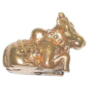 Aadhyathmik Aimpon Panchalogam Small Nandi Panchaloha Bull (5 Metals Panchadhatu) - S952878