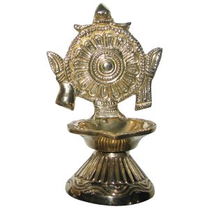 Vishnu Aayudham Sudarshana Chakra Diya Deepam Vilaku in Brass 4 Inch - S966918