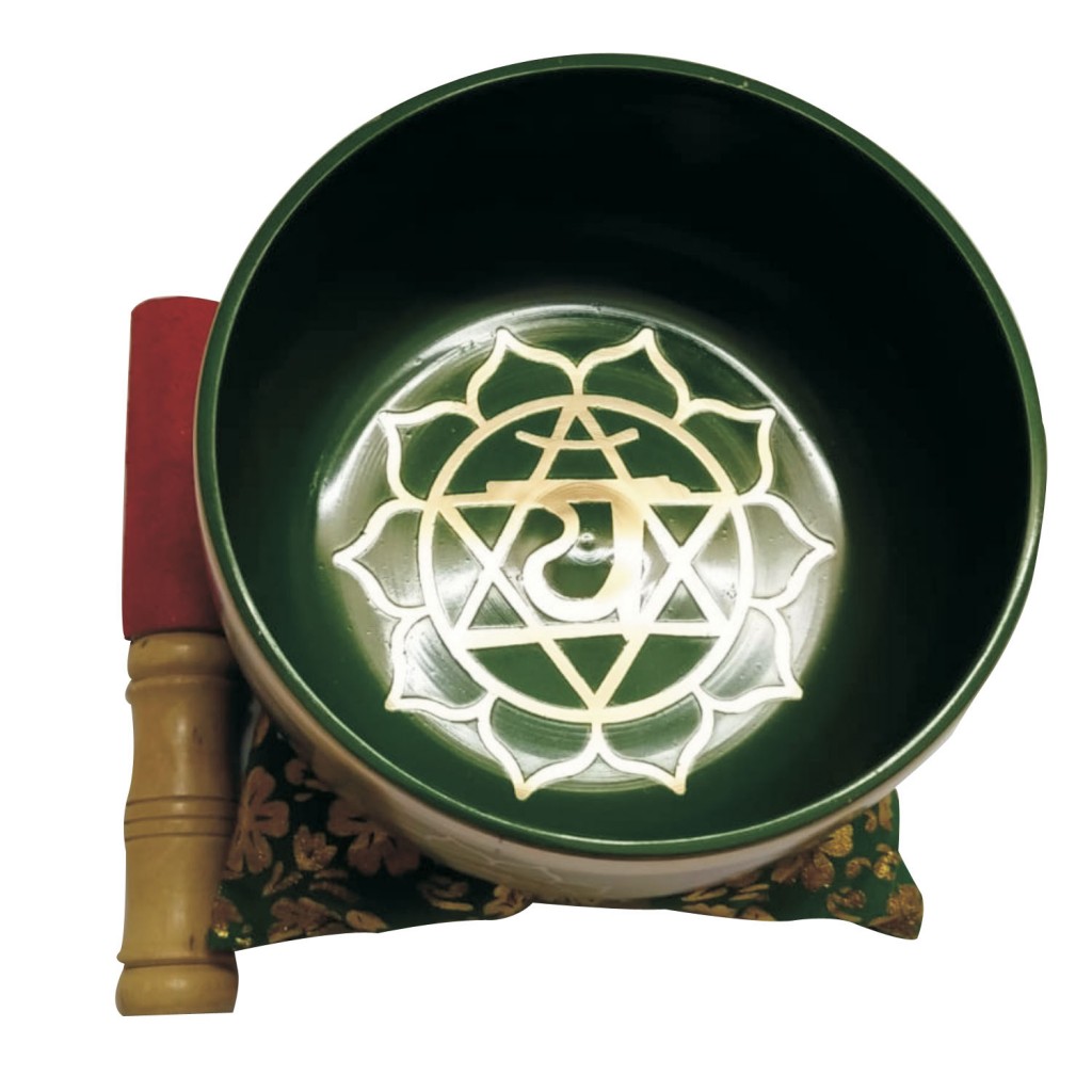 Aadhyathmik 100 Original Tibetian Singing Bowl Green Meditation Yoga