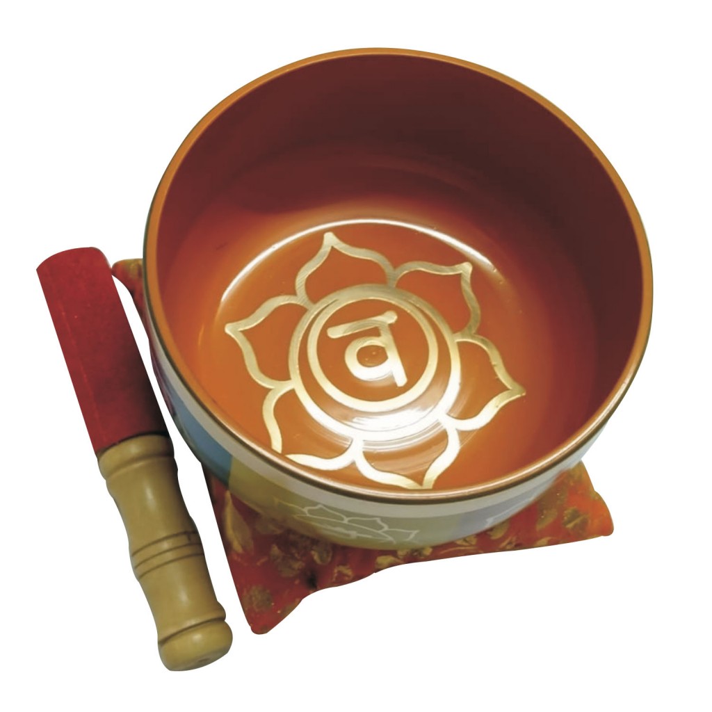 Aadhyathmik 100 Original Tibetian Singing Bowl Orange Meditation Yoga