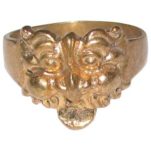 Aadhyathmik Aimpon Panchaloha Panchalogam Nazar Bhattu Ring Evil Eye Ring 5 Metals Panchadhatu Drishti Ring Keerthi Mukh Ring - S960418