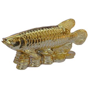 Aadhyathmik Arowana Fish for Vasthu Bestows Happiness, Great Love, Health, Wealth, Prosperity, and Personal Power 6.5Inch Wide - S917298-01