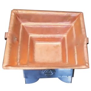 Aadhyathmik Agnihotra Pure Copper Yagya Havan Kund Yagna Homa Gundam for Poojan Purpose with Stainless Steel Stand 5.75 Inches - S414297-05