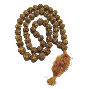 Aadhyathmik Gold Polished Rudraksha Mala Rudra Tantra Remedy For Court Cases, Divorce, Marriage, Higher Education, Overseas Related, Competitions, Interviews with 54 Rudrakshas - S966748