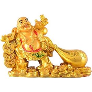 Aadhyathmik Laughing Buddha Dragging Money Potti Bag 4.5Inch - S914128