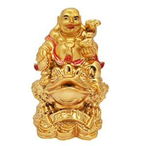 Aadhyathmik Laughing Buddha Sitting on Frog 3Inch - S917168