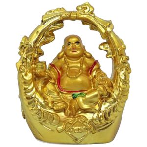 Aadhyathmik Laughing Buddha for Good Luck Success and Prosperity 3.5Inch - S940718