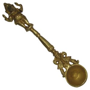 Agnihotra Havan Homa Yagna Dakshinavarthi Trunk Ganesh Brass Ghee Spoon 9 Inch - S266155