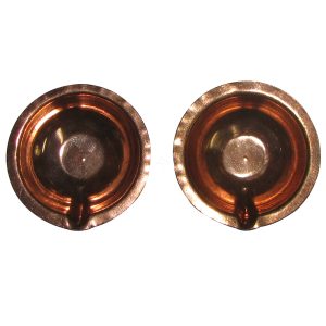 Akhand Diya in Copper 2 Inch Round Shape Deep Jodi - S962068