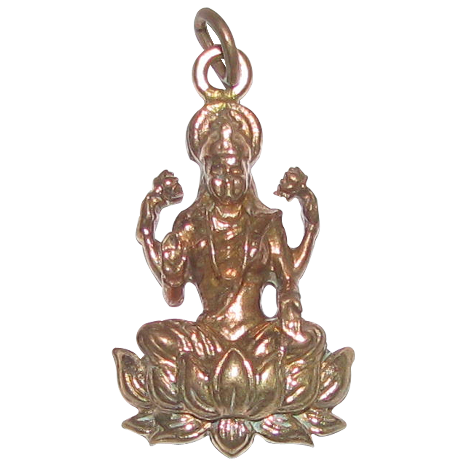 Aadhyathmik Aimpon Panchadathu Kamalathmika Rupu Panchalogam DhanaLakshmi Pendant in Panchaloha - S961348P