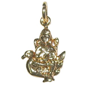 Ashtadathu Saraswathi Sitting On Hans Pendant In Ashtalogam 1 Inch Ashtaloha Matt Finish - S854289