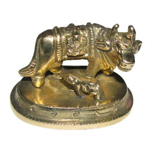 Avu Dhuda Pasu Kanru Gomatha with Calf Small Idol in Brass 1.5Inch - S966928