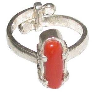Coral Silver Ring Adjustable - S964018