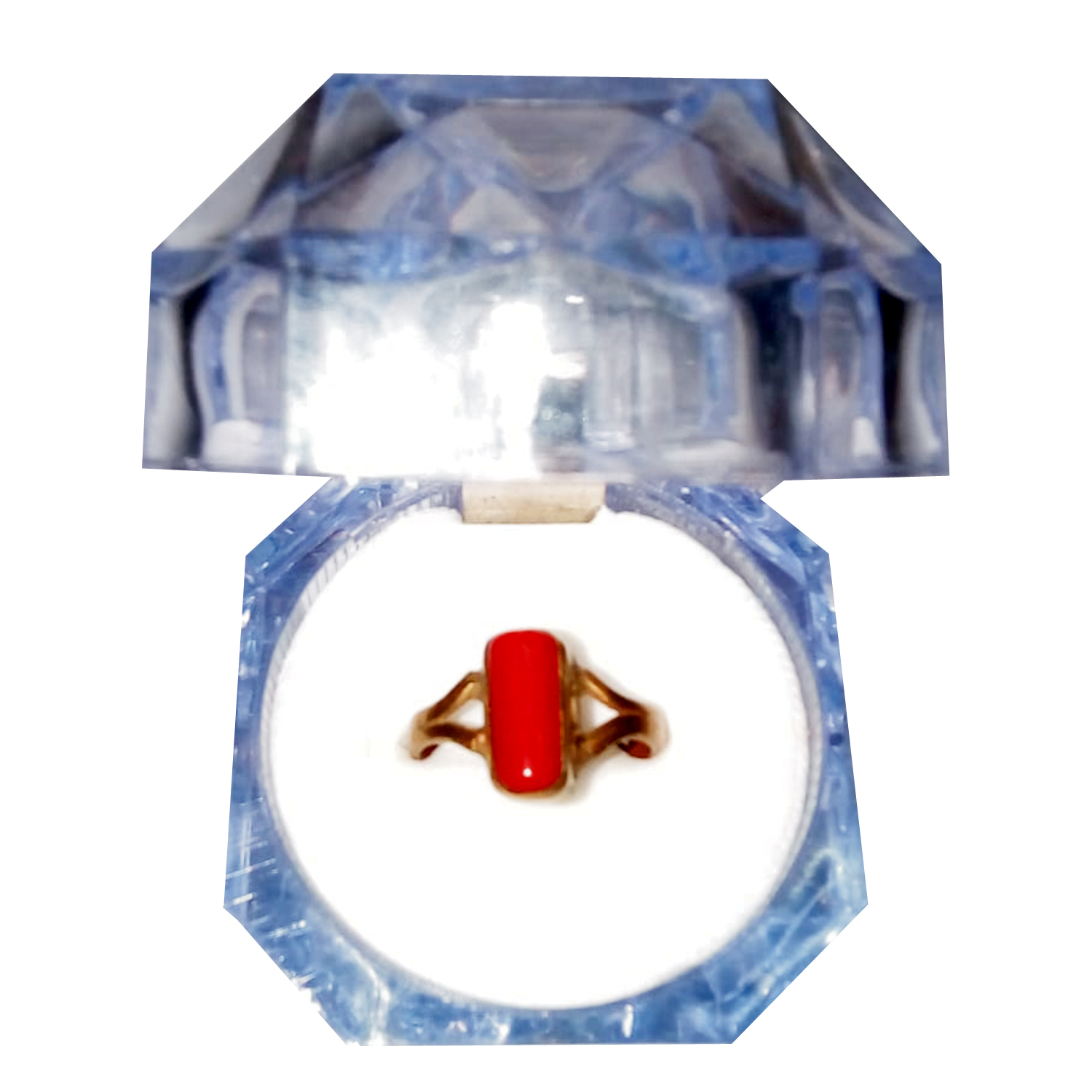 Aadhyathmik Aimpon Energised Abhimantrit Aadhyathmik Panjalogam Pavalam Ring Panchdathu Coral Ring - S9091P