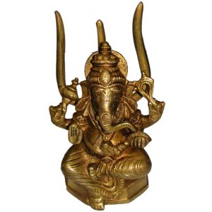 Ganapathi with Trishul Idol in Brass 6 Inch - S908538