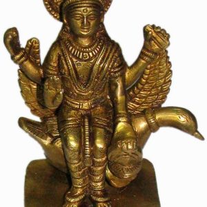 Hamsavahini Statue Saraswathi Idol in Brass 5 Inch - S908187