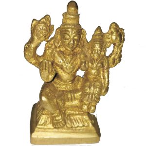 Maha Vishnu with Lakshmi Idol in Brass 2 Inch - S840387