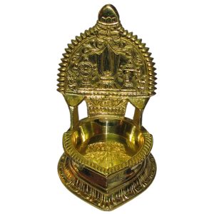 Sankhu Chakra Namam Deepam Diya in Brass 6 Inch 550 grams - S905668