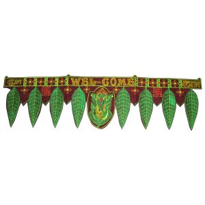 Subh Labh Ganesh Mango Leaf Door Thoranam Ganapathi Toran Fabric Vinayagar Embroidery Work - S954528
