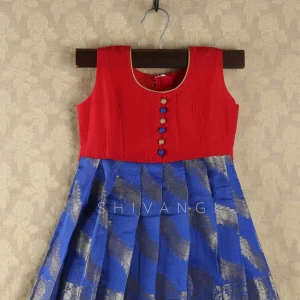 Shivangi Girl Blue Floral Strip Baby Frock