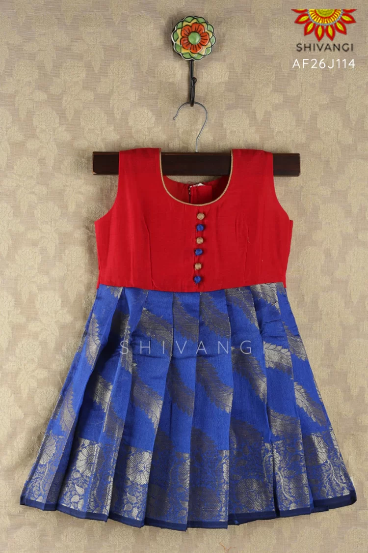 Shivangi Girl Blue Floral Strip Baby Frock