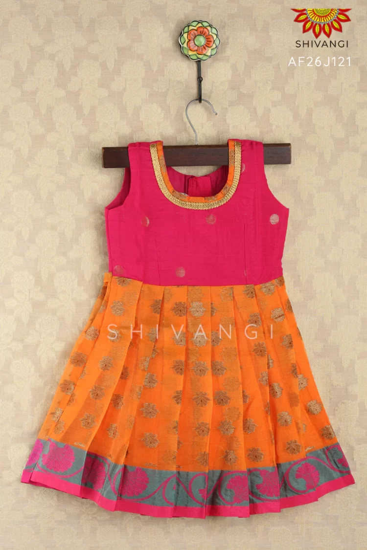 Shivangi Girl Orange Lilly Baby Frock
