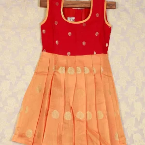 Shivangi Girl Orange Multi Kodimalar Baby Frock