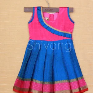 Shivangi Girl Blue Kova Muslin Corn Baby Frock