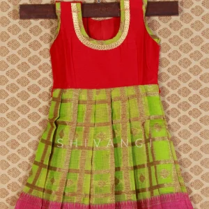 Shivangi Girl Green Check Mughal Baby Frock