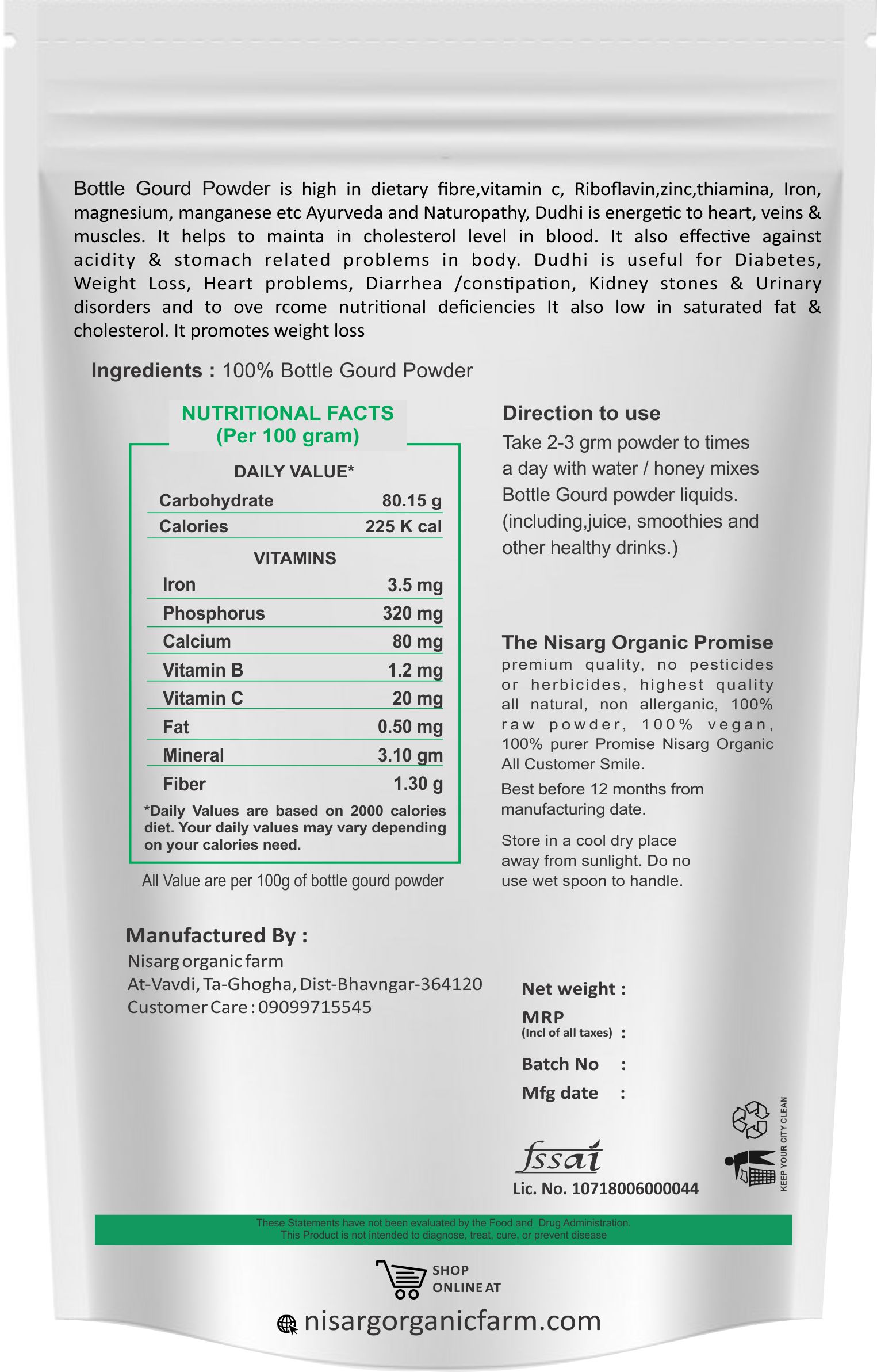 Bottle Gourd Powder Season Bazaar