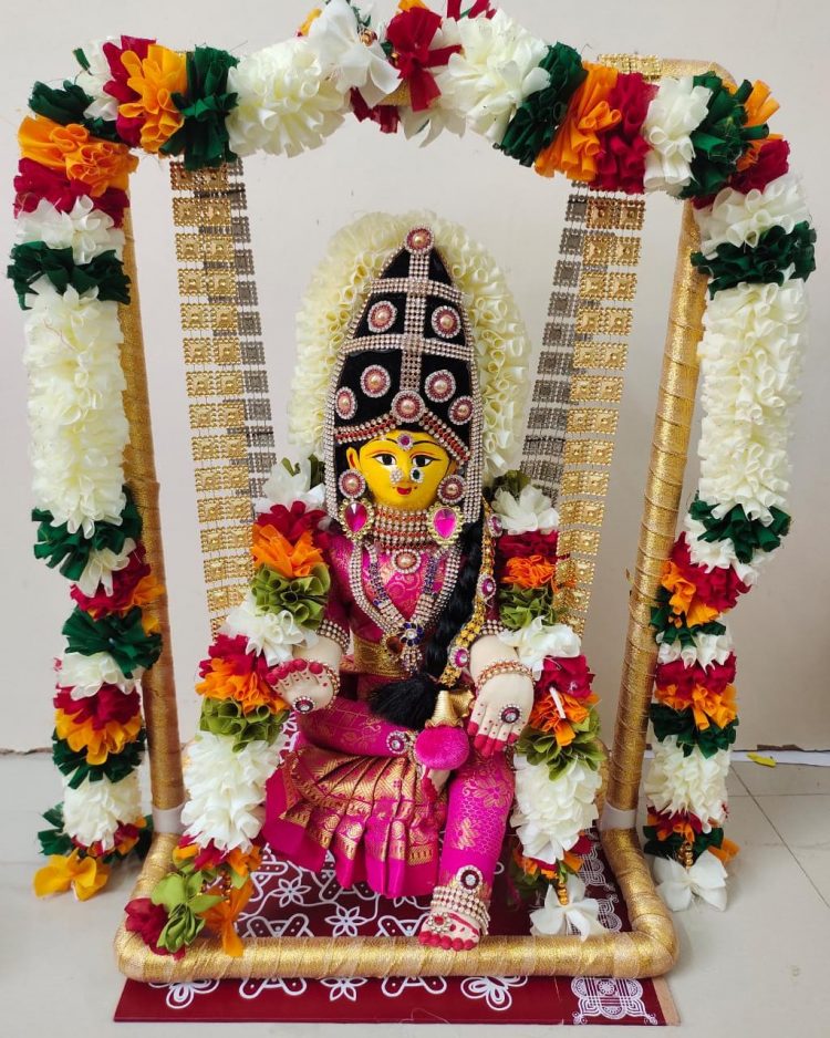 Varamahalakshmi Doll in Jhula 14"
