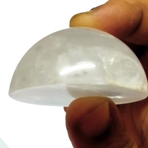 S9063-33 – Aadhyathmik Surya Shila for Panchayatan Puja 2Inch 74Grams Hemisphere Igloo Shape with Natural Scars Cuts and Inclusions