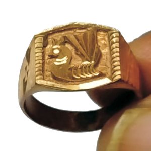 S9034-12 – Aadhyathmik Powerful Consecrated Subrahmanya Mayil Nemali More Peacock Aimpon Panchaloha Panchalogam Panchdathu Ring 3grams