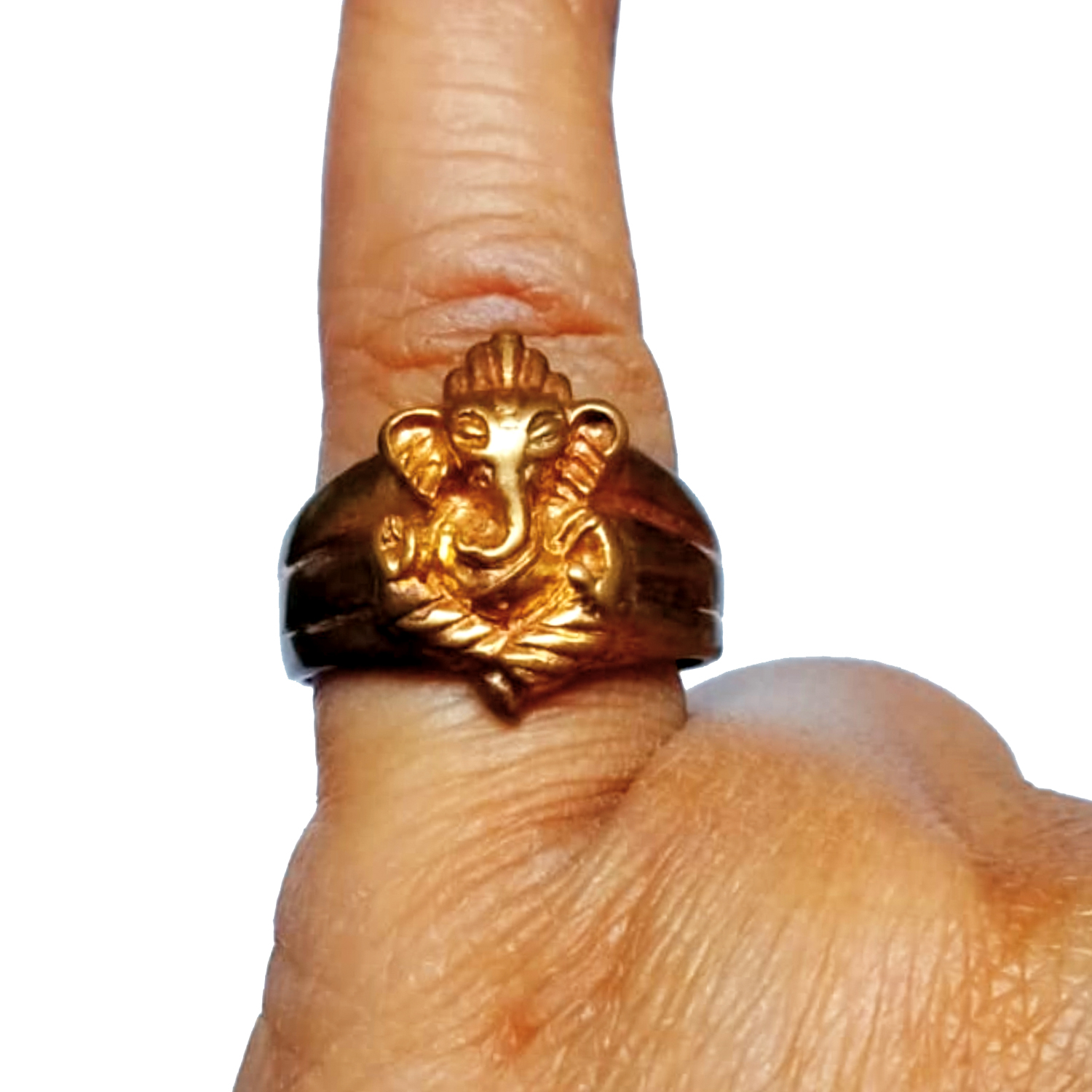 Buy Impon Gold Design Plain Ganesh Ring Gold for Ladies