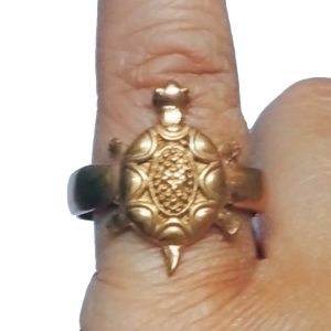 S9034-15 – Aadhyathmik Powerful Consecrated Vishnu Kurma Aimpon Panchaloha Panchalogam Panchdathu Ring