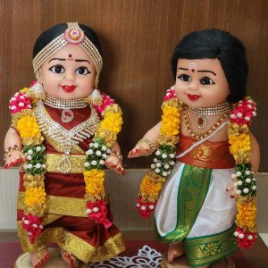 Smiling IYER wedding pair doll