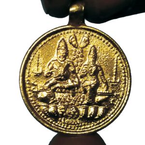 S9058-320 – Aadhyathmik Consecrated Lakshmi Kubera Pendant Mixed Metal 1inch 5grams