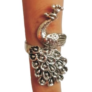 S9094-32 – Aadhyathmik Peacock German Metal Ring More Angooti Mayil Modhiram Nemali Vungaram
