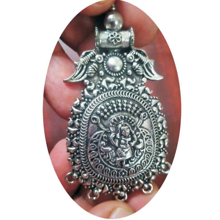 S9058-345 – Aadhyathmik Consecrated Sri Krishna Kavach Multi Metal Pendant 3inch 30grams