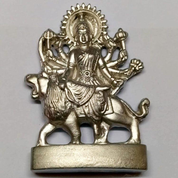Durga Padarasa Vigraham Parvathi Parad Vigraha Mercury Idol Amman Rasa Silai 2.5inch 108grams Victory Over Enemies – S9100-13
