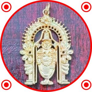 S9038-78 – Aadhyathmik Tirumala Tirupathi Venkateswara Swamy with Makara Thoran Balaji Perumal Panchaloha Kavach Aimpon Dollar Panchalogam Locket Panchdathu Pendant 2inch 9grams