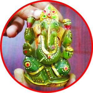 S9030-14 – Aadhyathmik MarakathaGanapathi Pachcha Ganapathi UpaRathna 3.5inch 230grams