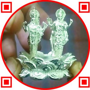 S9036-72 – Aadhyathmik Lakshmi Narayana Aimpon Laxmi Narayan Panchalogam Panchaloha Panchadathu Idol with Special Silver Polish 1.75inch 45grams